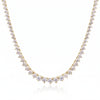 20 CT Created White Sapphire Graduated Tennis Necklace β 14K Yellow Gold Overlay