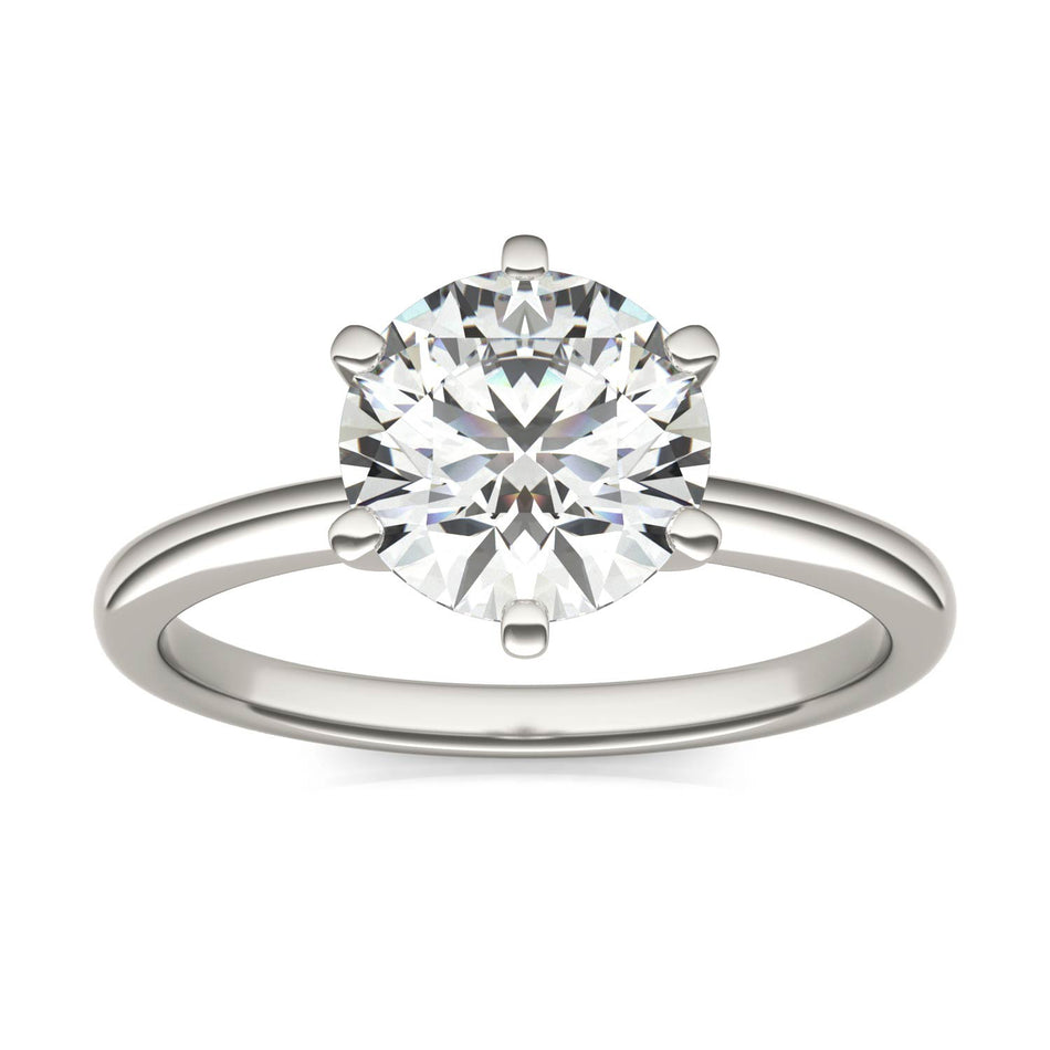 AGI Certified 3 CTW Lab Grown Diamond Solitaire Engagement Ring β G-VS Clarity, 14K White Gold