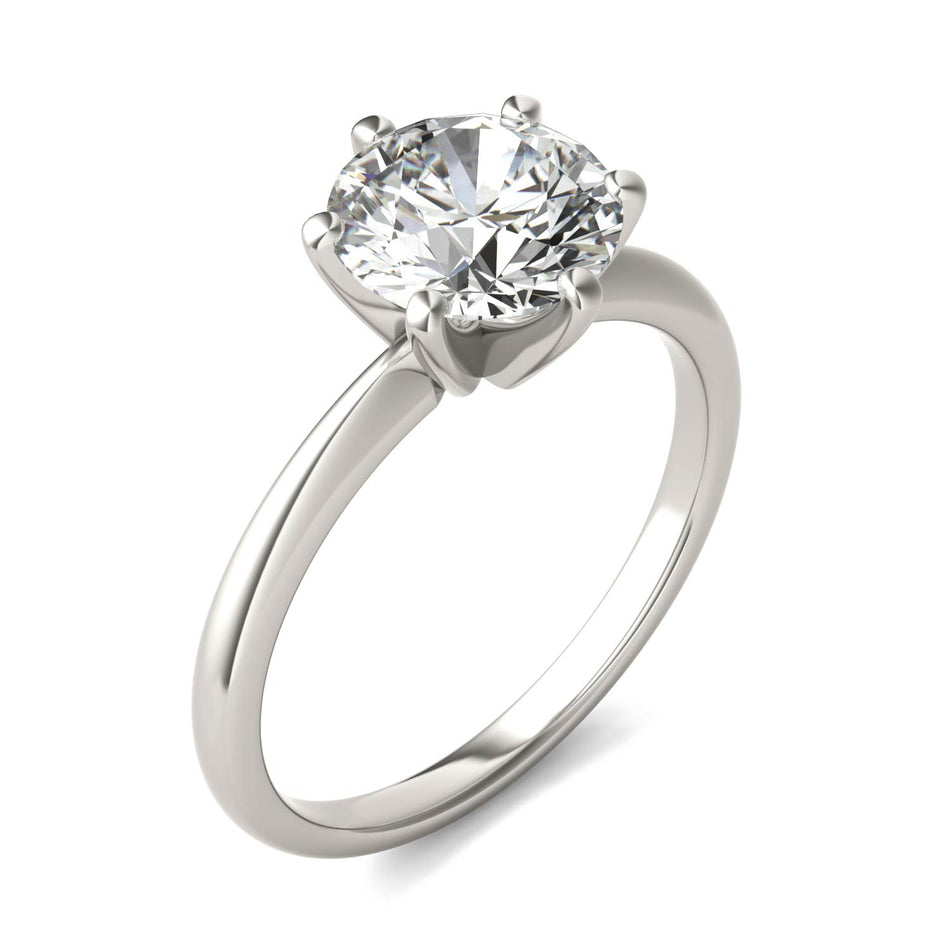 AGI Certified 3 CTW Lab Grown Diamond Solitaire Engagement Ring β G-VS Clarity, 14K White Gold