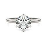 AGI Certified 3 CTW Lab Grown Diamond Solitaire Engagement Ring β G-VS Clarity, 14K White Gold