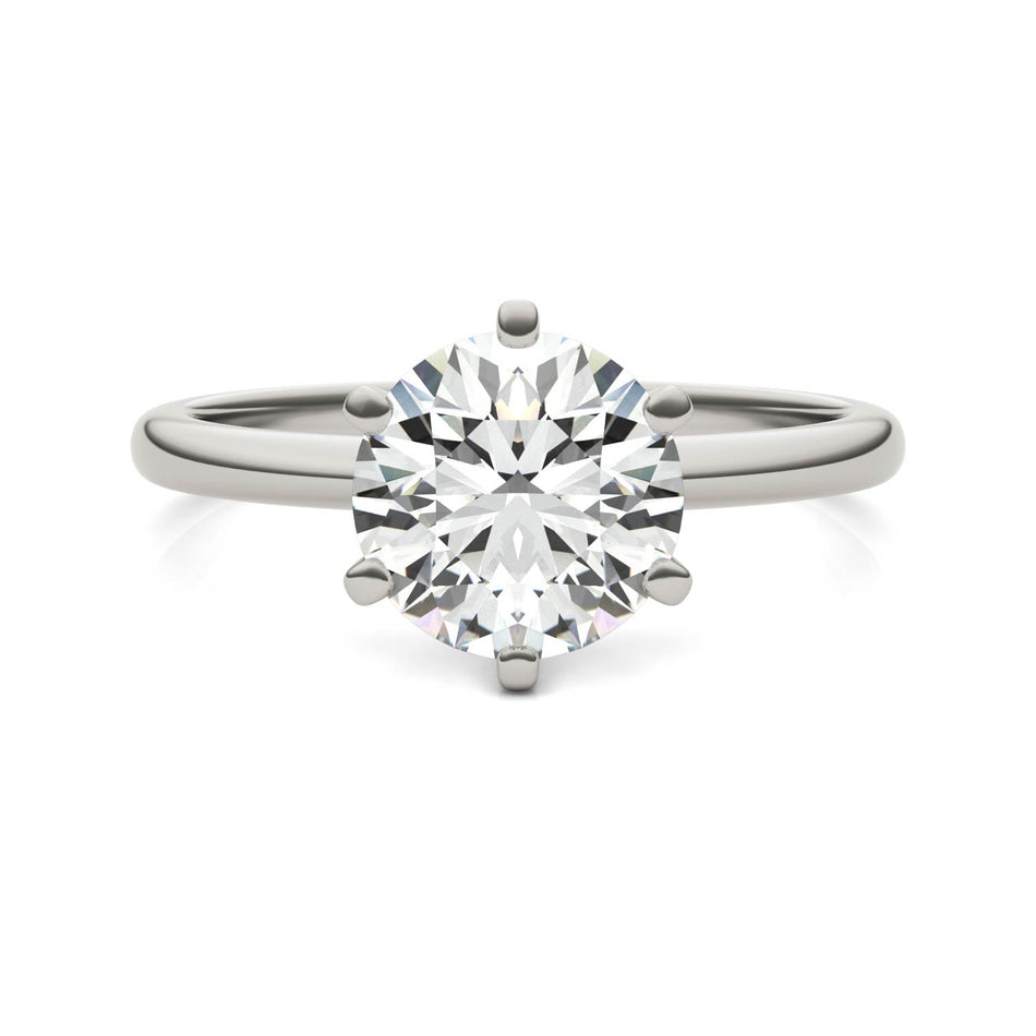 AGI Certified 3 CTW Lab Grown Diamond Solitaire Engagement Ring β G-VS Clarity, 14K White Gold