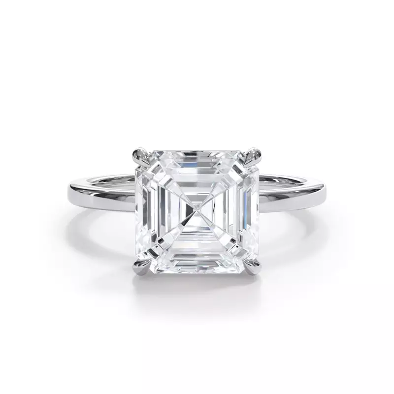 AGI Certified 3 CTW Lab Grown Diamond Solitaire Engagement Ring β G-VS Clarity, 14K White Gold