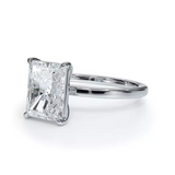AGI Certified 2 CTW Lab-Grown Emerald Cut Diamond Solitaire Engagement Ring in 14K White Gold β G-VS Clarity