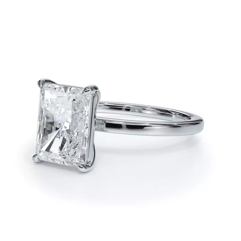AGI Certified 2 CTW Lab-Grown Emerald Cut Diamond Solitaire Engagement Ring in 14K White Gold β G-VS Clarity