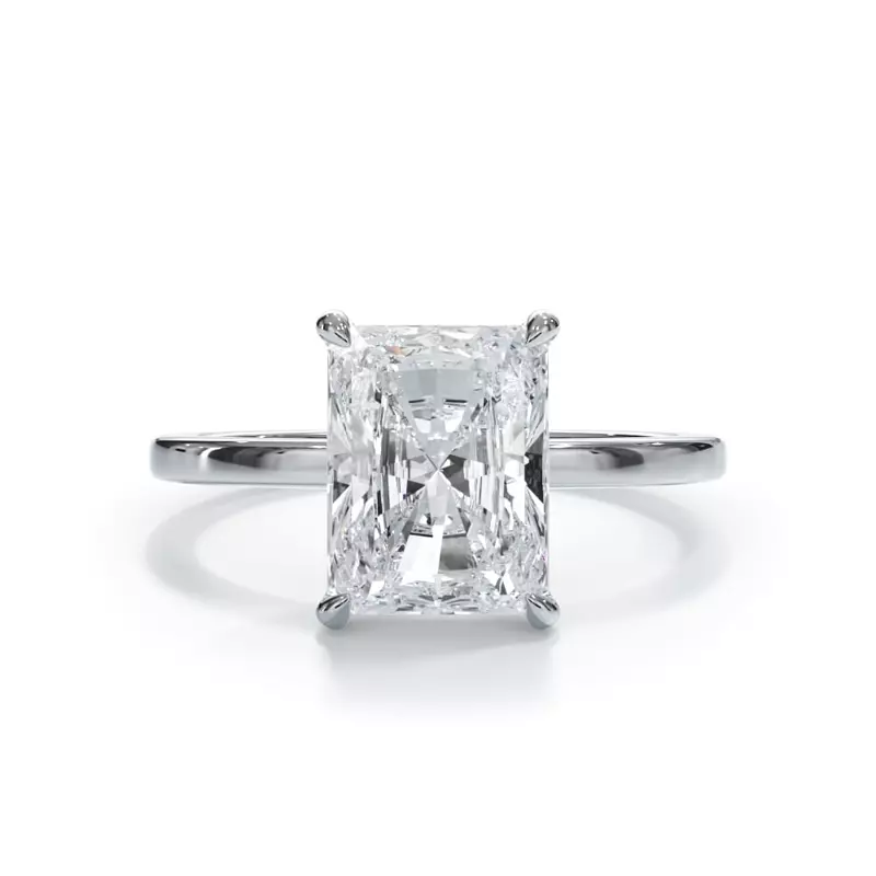 AGI Certified 3 CTW Lab Grown Diamond Solitaire Engagement Ring β G-VS Clarity, 14K White Gold