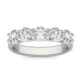 AGI Certified 1 1/4 CTW Round Lab Grown Diamond (G/VS) Five Stone Anniversary Band in 14K White Gold