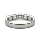 AGI Certified 1 1/4 CTW Round Lab Grown Diamond (G/VS) Five Stone Anniversary Band in 14K White Gold