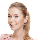 2.5 CTW Lab-Created Moissanite Triple Row Hoop Earrings in 14K Gold Over Sterling with Vault Lock Clasp