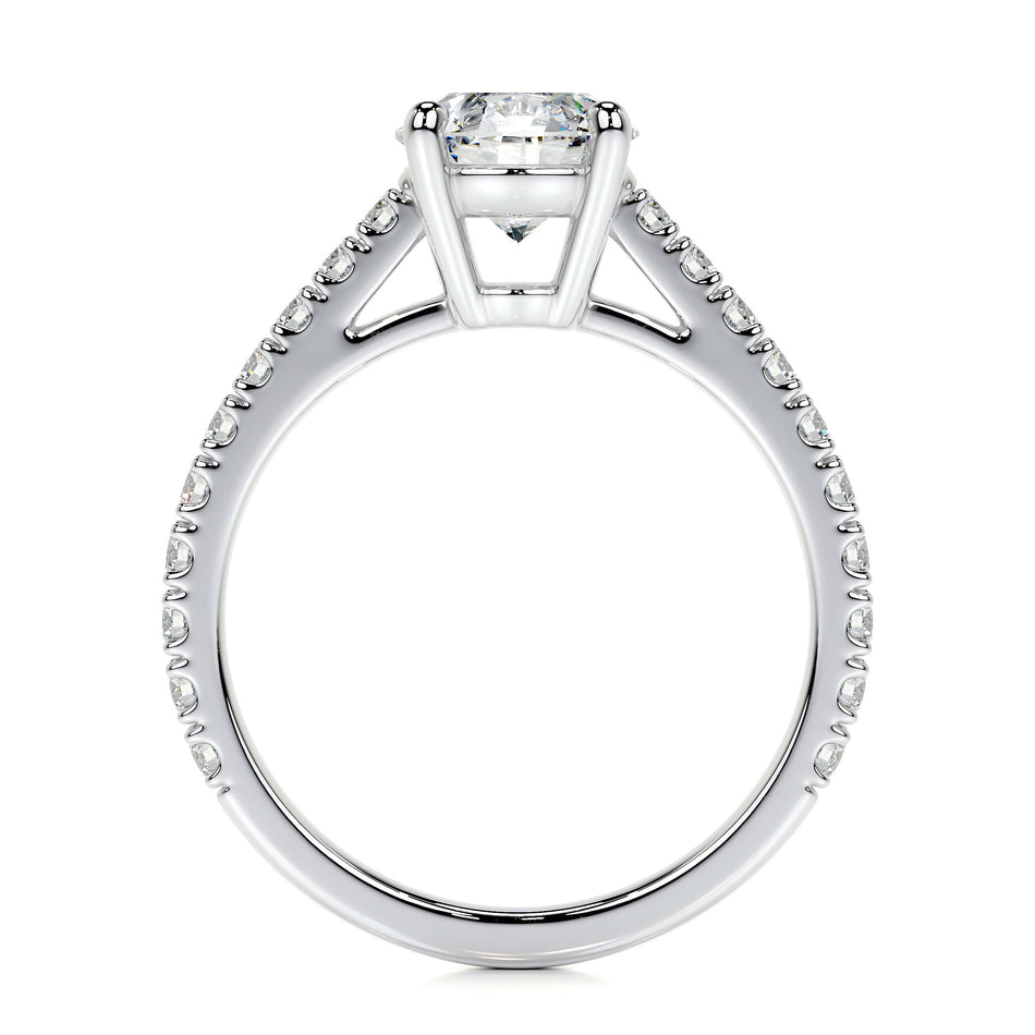 Round Brilliant Lab Grown Diamond Channel Setting Engagement Ring (F/VS) in 14K White Gold