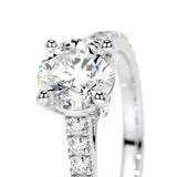 Round Brilliant Lab Grown Diamond Channel Setting Engagement Ring (F/VS) in 14K White Gold