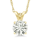 .80 CTW Certified Genuine Moissanite Solitaire Pendant Necklace - Choice of 14k White or Yellow Gold