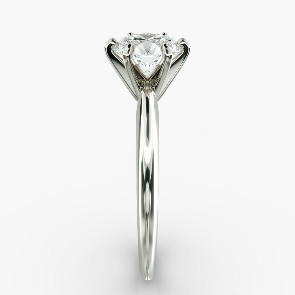 3.00 CTW AGI Certified Round Lab Grown Diamond Six Prong Solitaire Engagement Ring - F-VS Clarity in 14K White Gold