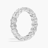 5.00 CTW Created Moissanite Oval Eternity Band Ring in 14k White Gold Overlay