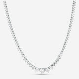 15 CTW Created Moissanite Graduated Tennis Necklace - G-H Color, SI Clarity