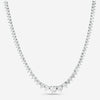 15 CTW Created Moissanite Graduated Tennis Necklace - G-H Color, SI Clarity