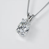 Vossagin AGI Certified 2 CTW Pear Cut Lab-Grown Diamond Pendant in 14K White Gold