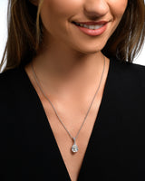 Vossagin AGI Certified 2 CTW Pear Cut Lab-Grown Diamond Pendant in 14K White Gold