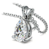 2.00 CTW AGI Certified Pear-Cut Lab-Grown Diamond (F/VS) Pendant in 14K White Gold