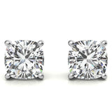 4.00 CTW Lab Created Moissanite Cushion Cut Stud Earrings in Sterling Silver - 8mm Stones