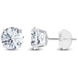 1.00 CTW Genuine Certified Moissanite Stud Earrings in Solid 14K White or Yellow Gold