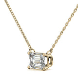 2.00 CTW AGI Certified Lab-Grown Emerald-Cut Diamond Solitaire Pendant in Choice Of 14K White or Yellow Gold