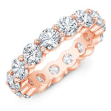 4.00 Ct Round Cut Created Moissanite Classic Eternity Band in 14k Gold Overlay