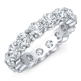 4.00 Ct Round Cut Created Moissanite Classic Eternity Band in 14k Gold Overlay
