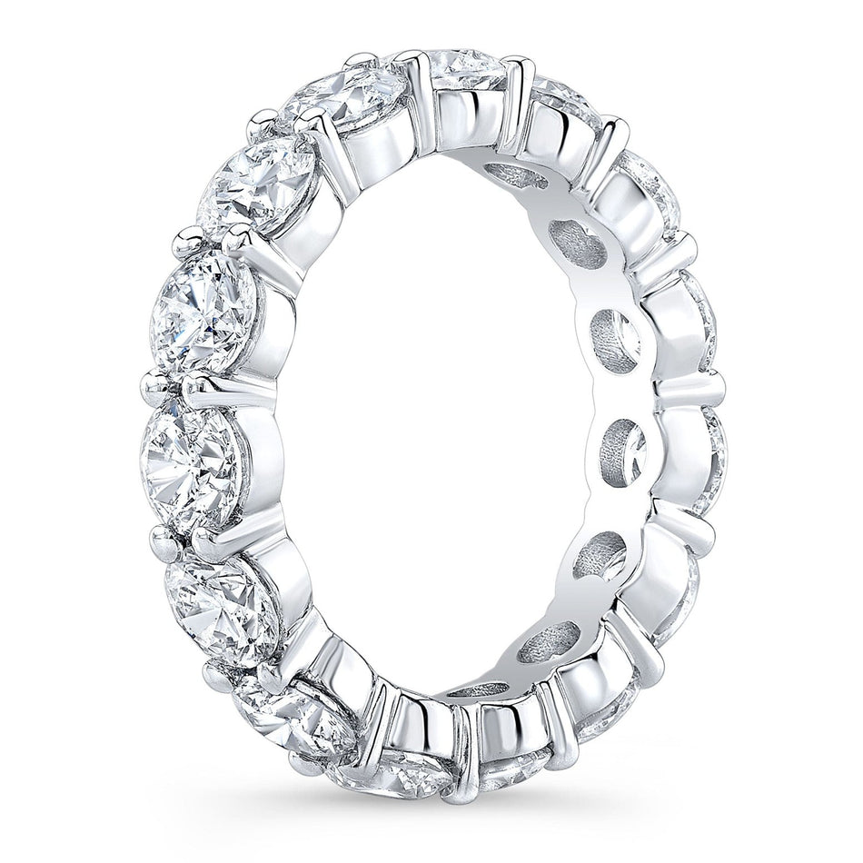 4.00 Ct Round Cut Created Moissanite Classic Eternity Band in 14k Gold Overlay