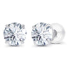 2CTW Created Moissanite Stud Earrings (G-VS) in Choice of 14K White Gold or Yellow Gold