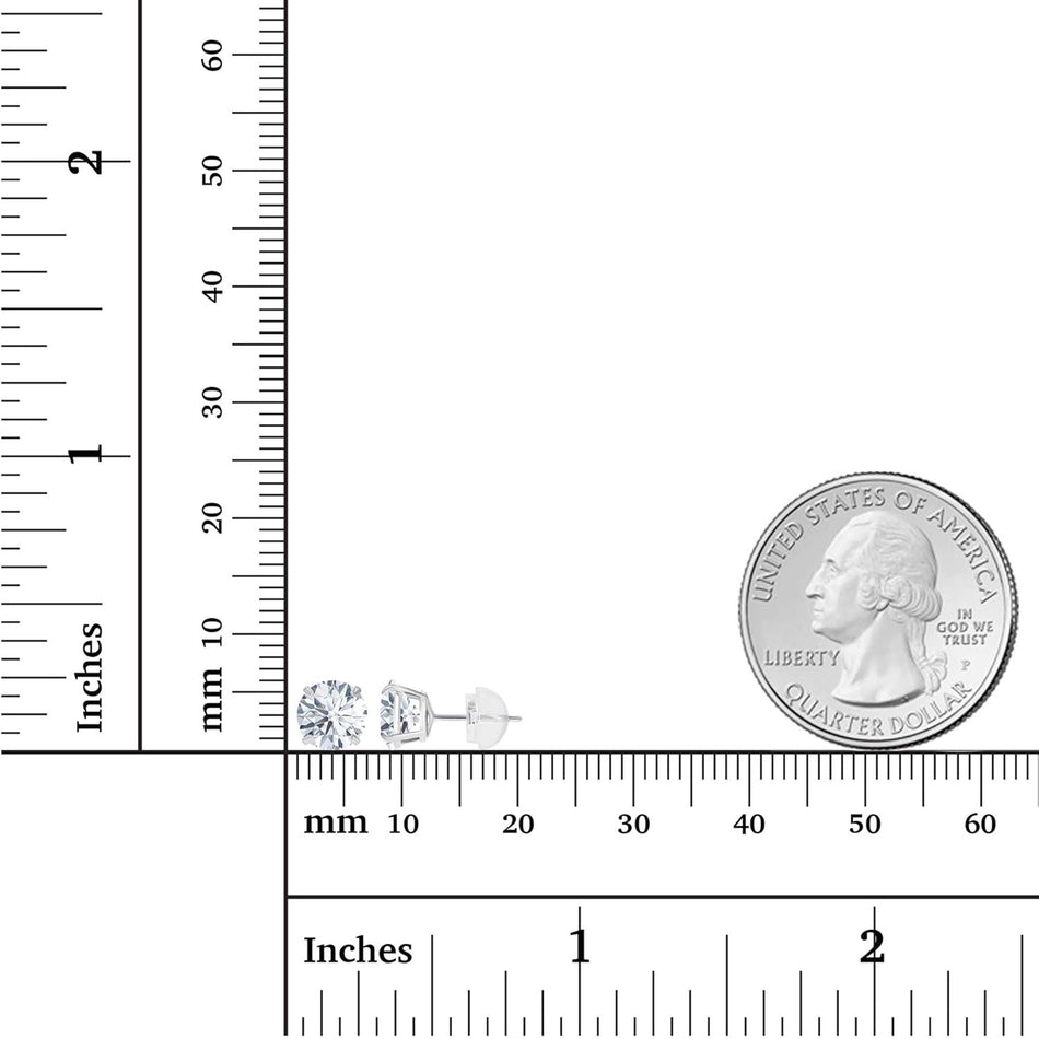 2.00 CTW AGI Certified Lab-Grown Diamond Stud Earrings in Solid 14K Gold - G Color, VS Clarity