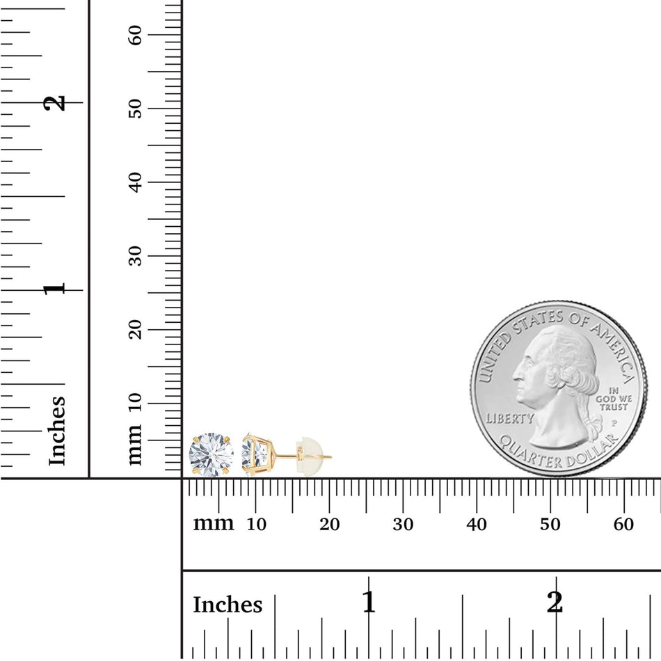 2.00 CTW AGI Certified Lab-Grown Diamond Stud Earrings in Solid 14K Gold - G Color, VS Clarity
