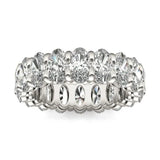4 CTW Oval Lab Grown Diamond Couture Classic Eternity Ring 14K White Gold (G-VS)