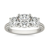 AGI Certified 2 CTW Classic Three-Stone Round Lab Grown Diamond (G-VS) Engagement Ring in 14K White Gold