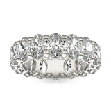 5 5/8 CTW Oval Lab Grown Diamond Couture Classic Eternity Ring 14K White Gold (G-VS)