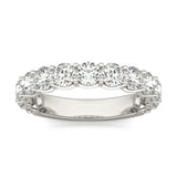 2 1/15 CTW Lab Grown Round Cut Diamond Half Eternity Ring in 14K White Gold - G-VS