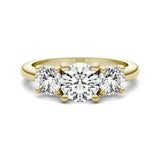 2 CTW AGI Certified Lab Grown Diamond (G-VS) Three Stone Engagement Ring in Choice of 14K Yellow or 14k White Gold