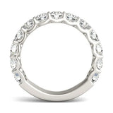 2 1/15 CTW Lab Grown Round Cut Diamond Half Eternity Ring in 14K White Gold - G-VS