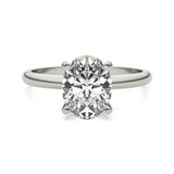 2.00 CTW AGI Certified  Oval Lab Grown Diamond Solitaire Engagement Ring in 14K White Gold (G-VS)