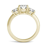 2 CTW AGI Certified Lab Grown Diamond (G-VS) Three Stone Engagement Ring in Choice of 14K Yellow or 14k White Gold