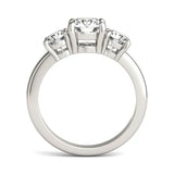 AGI Certified 2 CTW Classic Three-Stone Round Lab Grown Diamond (G-VS) Engagement Ring in 14K White Gold