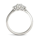 1 CTW Oval Lab Grown Diamond Three Stone Engagement Ring 14K White Gold (G-VS)