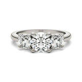 AGI Certified 2 CTW Classic Three-Stone Round Lab Grown Diamond (G-VS) Engagement Ring in 14K White Gold