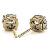 Lab Created Moissanite Stud Earrings (G-VS) in 14K White or Yellow Gold - Choose 1 CTW or 2 CTW