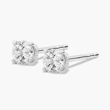 0.25 CTW Round Lab-Grown Diamond Stud Earrings in 14K Gold Over Sterling Silver (F Color, VS Clarity)