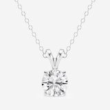 0.75 CTW Round Lab Grown Diamond Split Bail Solitaire Pendant in 14K White Gold Over Sterling