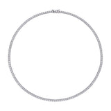 12.5 Carat DEW Created Moissanite Tennis Necklace in 14K Gold Overlay