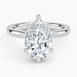 AGI Certified 4.50 CTW Pear Shaped Lab Diamond Engagement Ring with Hidden Halo in 14K Gold