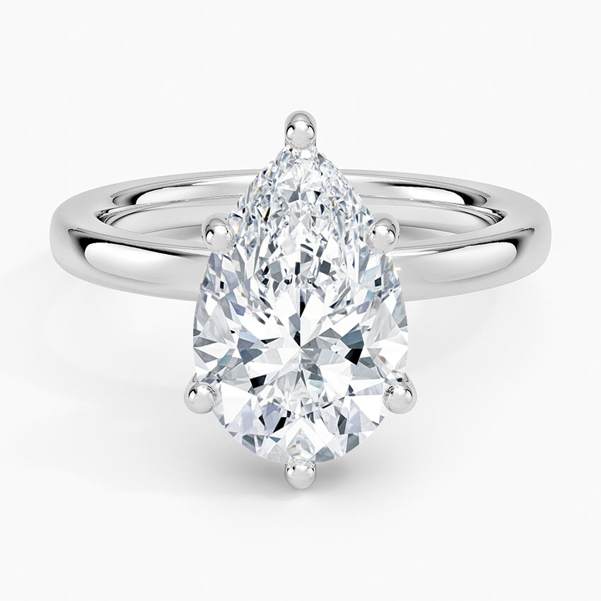 AGI Certified 4.50 CTW Pear Shaped Lab Diamond Engagement Ring with Hidden Halo in 14K Gold