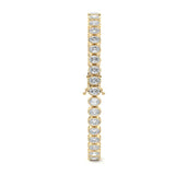 14.00 ctw Bezel-Set Lab Created Oval Sapphire Tennis Bracelet in 14K Yellow Gold Overlay