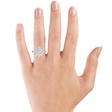 AGI Certified 4.50 CTW Pear Shaped Lab Diamond Engagement Ring with Hidden Halo in 14K Gold